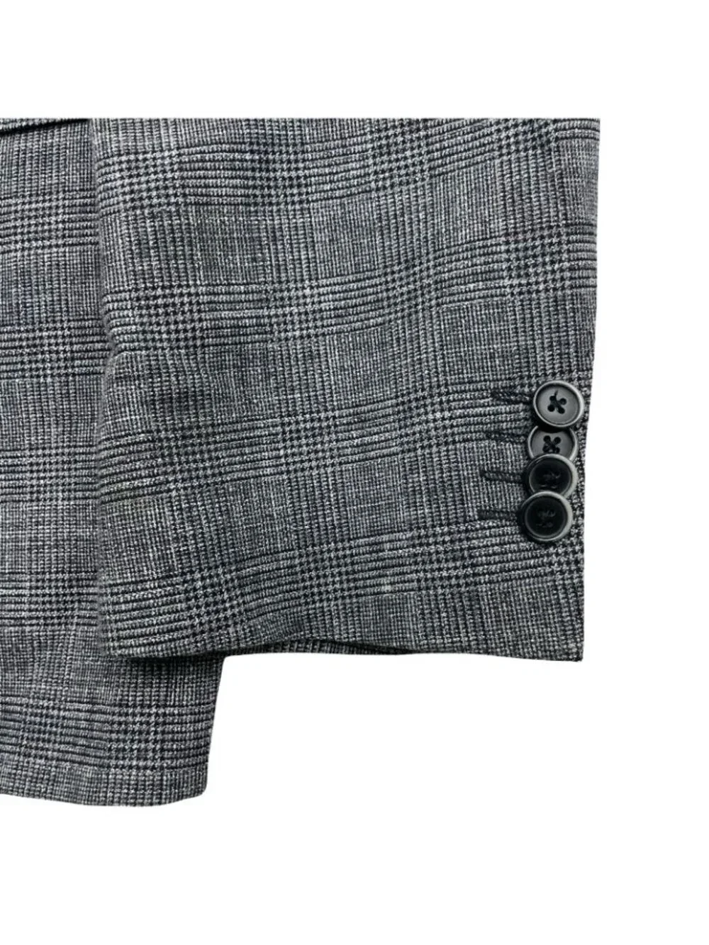 Hugo Boss Men’s The Smith13 2-Button Blazer Gray Plaid/Elbow Patches • 42R